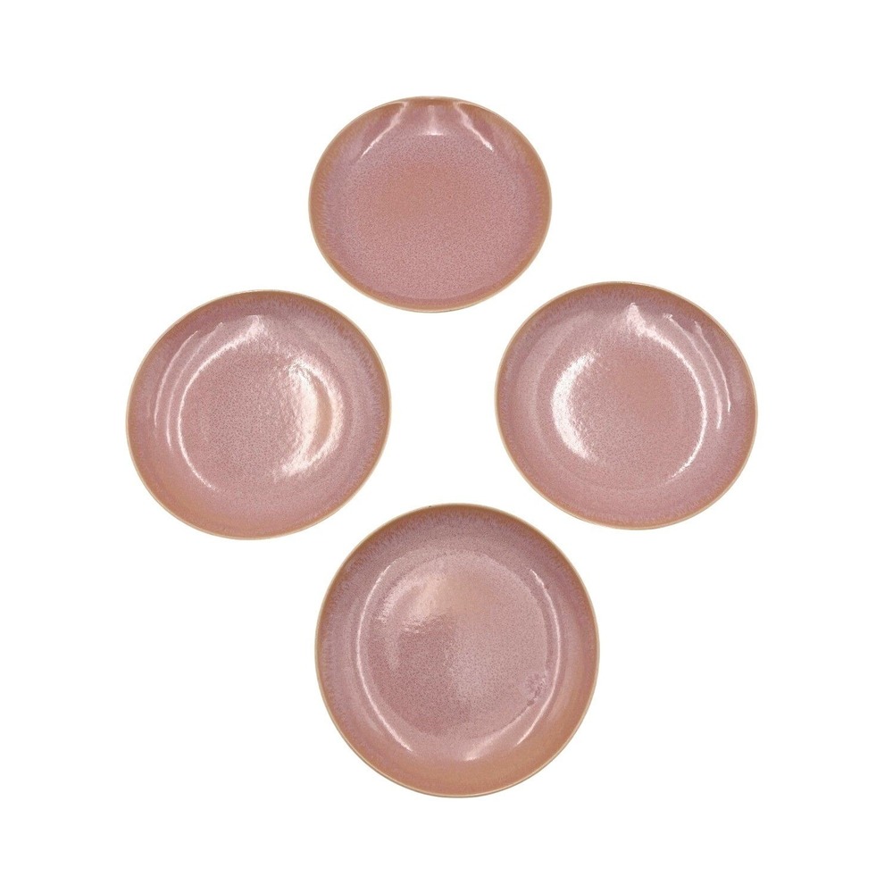 Set of 4 IKEA Blush Pink Speckled Reactive Glaze Stoneware Salad Plates 7.75"